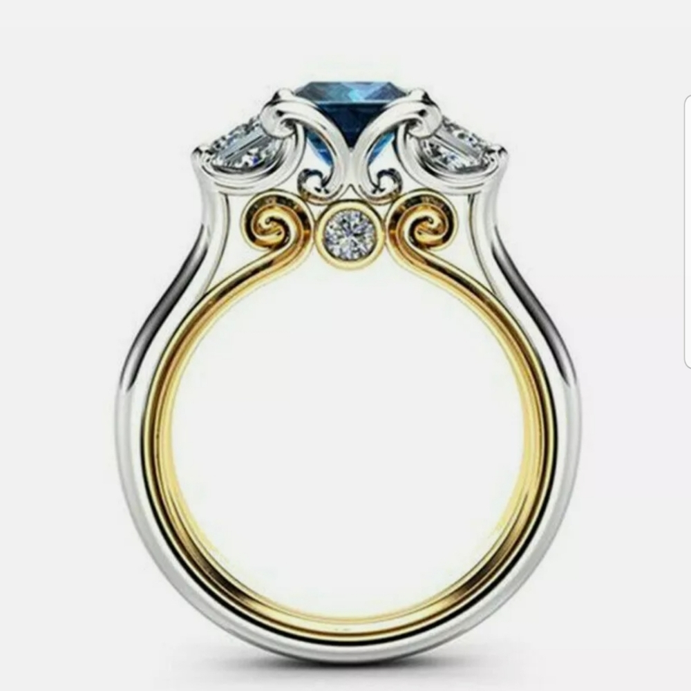 New 18k yellow gold & S925 silver beaitiful ring - Picture 9 of 9